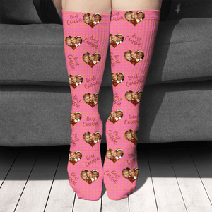 GeckoCustom Best Cousin Socks, Custom Photo Socks, Personalized Gift For Family SG02