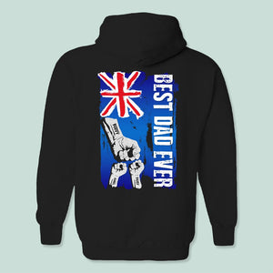 GeckoCustom Best Dad Ever Australia Flag Family Shirt T286 HN590 Pullover Hoodie / Black Colour / S