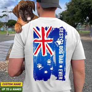 GeckoCustom Best Dog Dad Ever Australia Flag Bright Dog Shirt N369 HN590