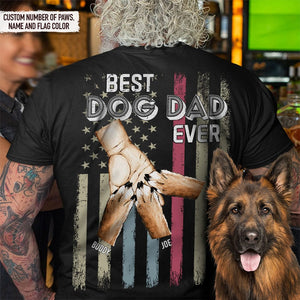 GeckoCustom Best Dog Dad Ever Dog Pump Back Tshirt, HN590