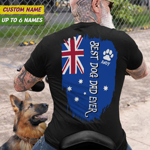 GeckoCustom Best Dog Dad Ever Paw Australia Flag Back Dog Shirt K228 HN590