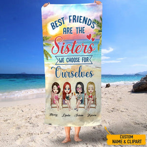 GeckoCustom Best Friends Are The Sisters Hawaiian Beach Towel T368 HN590