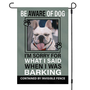 GeckoCustom Beware Of Dog Photo Garden Flag C179 12"x18"