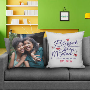 GeckoCustom Blessed Stepmother Family Throw Pillow HN590