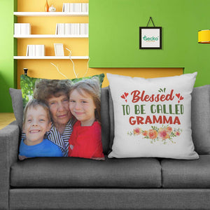 GeckoCustom Blessed To Be Called Grandma Family Throw Pillow 1 HN590 14x14 in / Pack 2 (10% OFF)