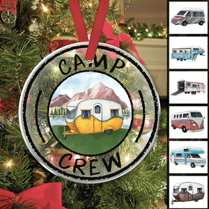 GeckoCustom Camp Crew Transperant Camping Hanging Ornament, Upload Photo/Custom Clipart HN590 3.3 inches / Acrylic