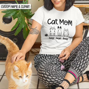 GeckoCustom Cat Mom Clipart Cat Shirt, N304 HN590