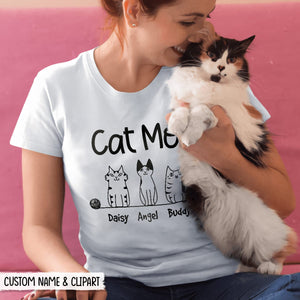 GeckoCustom Cat Mom Clipart Cat Shirt, N304 HN590