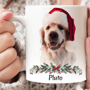 GeckoCustom Christmas Custom Dog Cat Photo Coffee Mug