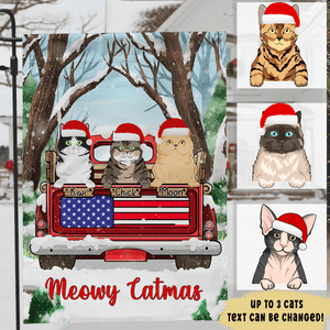 GeckoCustom Christmas Happy Pawlidays Truck Car Dog Cat Garden Flag 12"x18"