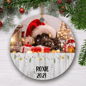 GeckoCustom Christmas Ornament, Custom Dog Photo, Personalized Gift For Dog Lovers, Christmas Gift SG02