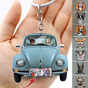 GeckoCustom Classic Car Loss Dog Keychain, Custom Acrylic Keychain HN590