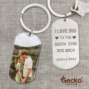 GeckoCustom Couple Metal Keychain, Valentine Gift HN590