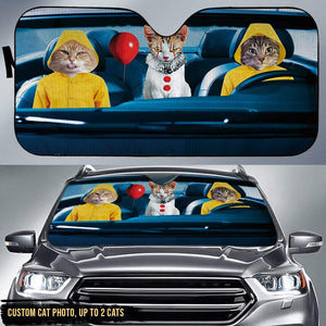 GeckoCustom Custom Cat Image IT Cat Car Sunshade, Cat Lover Gift, Halloween Gift, Custom Cat Gift, HN590