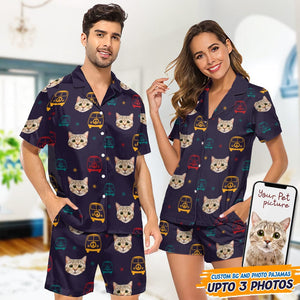 GeckoCustom Custom Cat Photo Hippie Short Pajamas T368 HN590