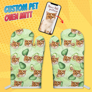 GeckoCustom Custom Cat Photo With Accessory Pattern Oven Mitt K228 889070 2 Oven Mitts