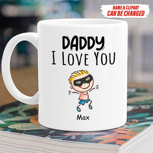 GeckoCustom Custom Clipart Daddy We Love You Family Coffee Mug, HN590