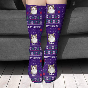 GeckoCustom Custom Dog Cat Photo Socks, Gift For Dog Cat Lovers, SG02