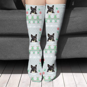 GeckoCustom Custom Dog Cat Photo Socks, Gift For Dog Cat Lovers, SG02