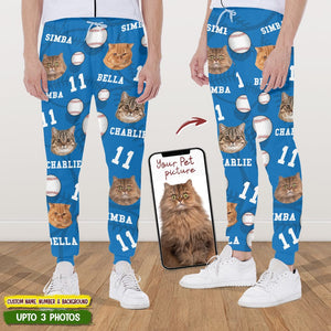 GeckoCustom Custom Dog Cat Photo With Baseball Pattern Sweatpants T286 HN590