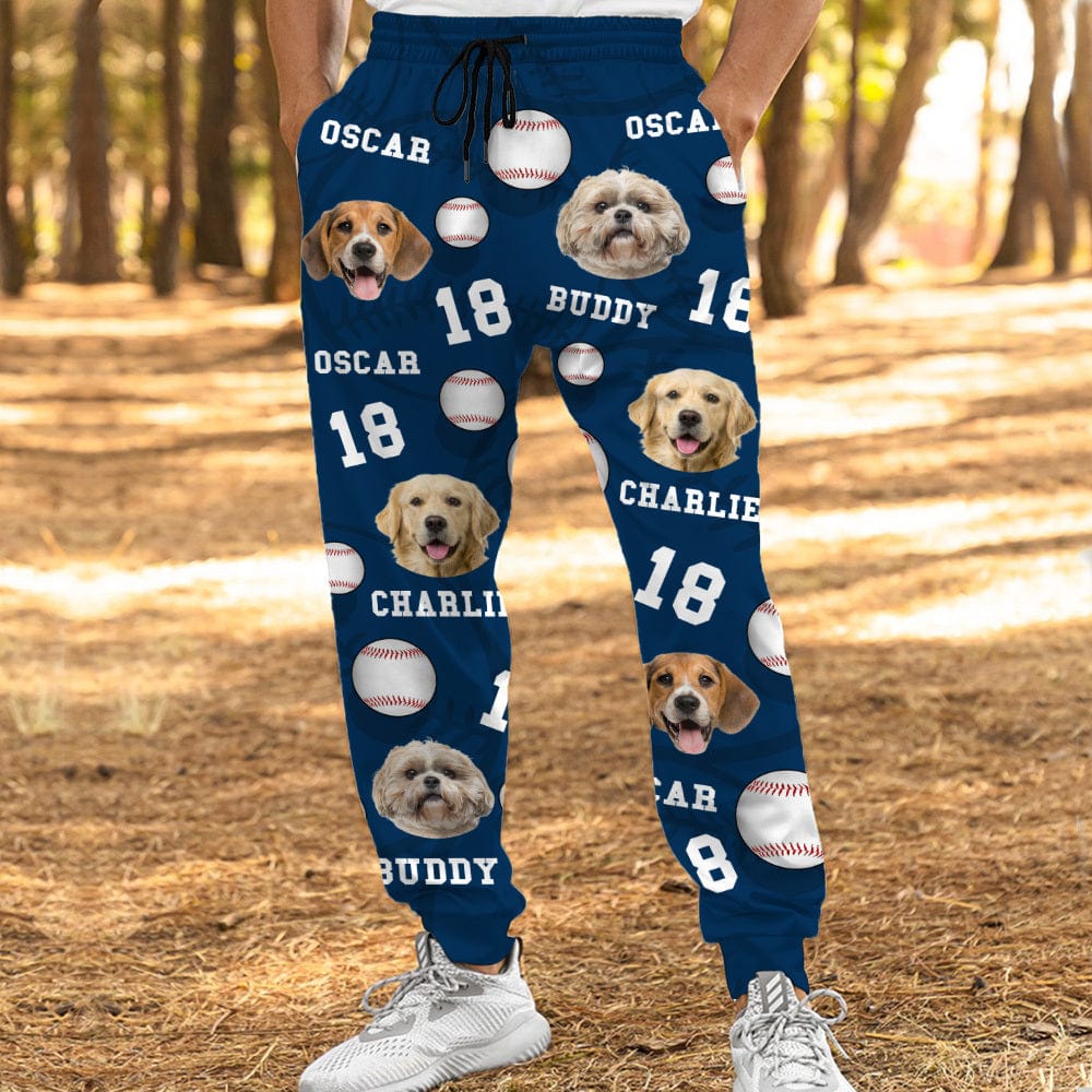 GeckoCustom Custom Dog Cat Photo With Baseball Pattern Sweatpants T286 HN590