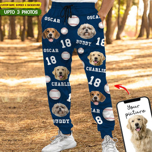 GeckoCustom Custom Dog Cat Photo With Baseball Pattern Sweatpants T286 HN590