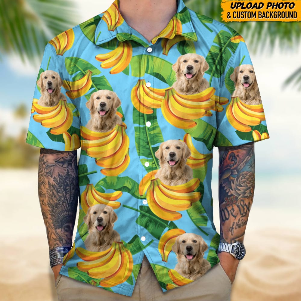 GeckoCustom Custom Dog Photo Men's Hawaii Shirt N304 HN590