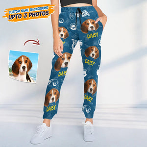 GeckoCustom Custom Dog Photo With Offroad Pattern Sweatpants N304 HN590