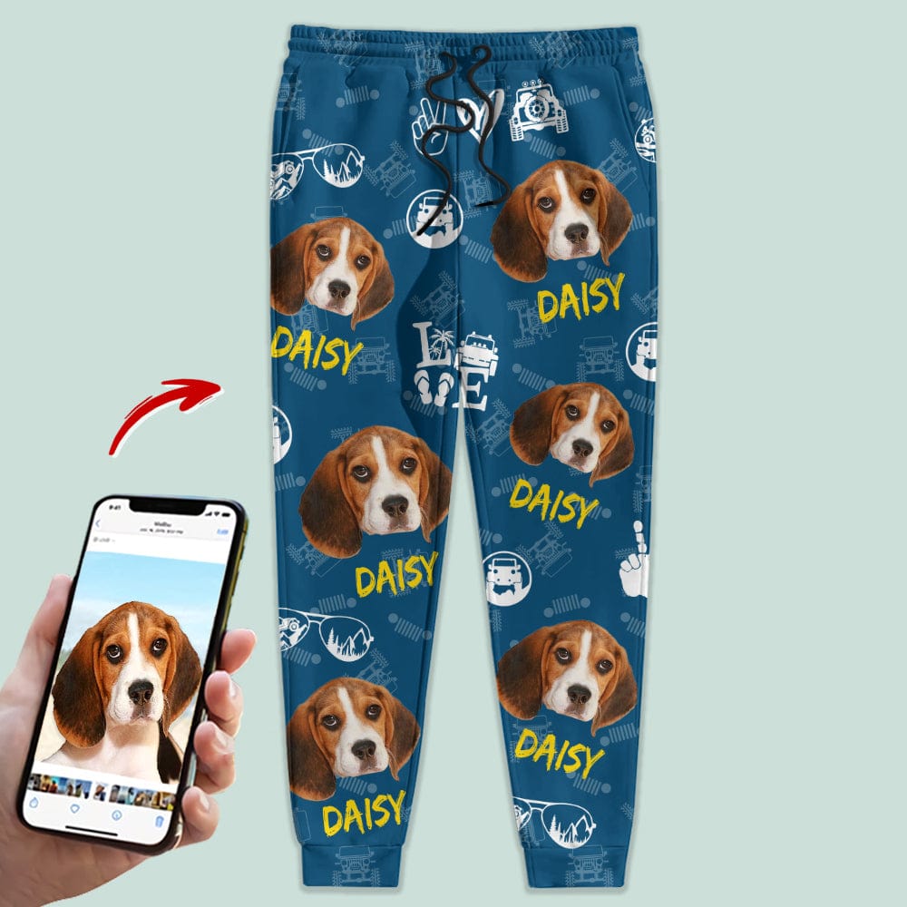 GeckoCustom Custom Dog Photo With Offroad Pattern Sweatpants N304 HN590