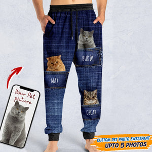 GeckoCustom Custom Face Dog Cat Photo Pattern Jeans Sweatpants N369 HN590