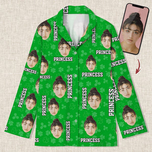 GeckoCustom Custom Face Photo St. Patrick's Day Pajamas K228 HN590 For Adult / Only Shirt / XS