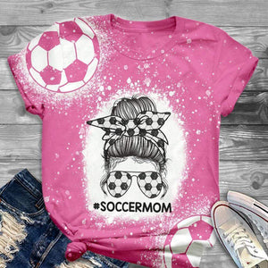 GeckoCustom Custom Name and Number Mom Bleached Tshirt Soccer HN590