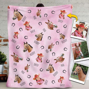 GeckoCustom Custom Pet Photo Horse Blanket HN590 VPS Cozy Plush Fleece 30 x 40 Inches (baby size)es (baby size)