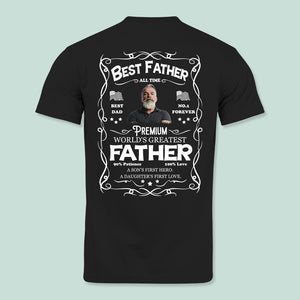 GeckoCustom Custom Photo Best Father All Time Shirt N304 889078 Basic Tee / Black / S