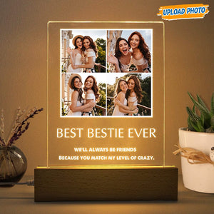 GeckoCustom Custom Photo Bestie Acrylic Plaque With LED Night Light K228 HN590