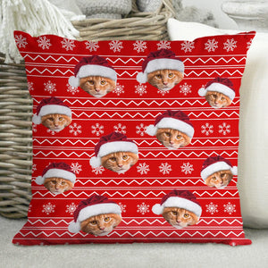 GeckoCustom Custom Photo Cat Christmas Pattern Cat Pillow N304 HN590