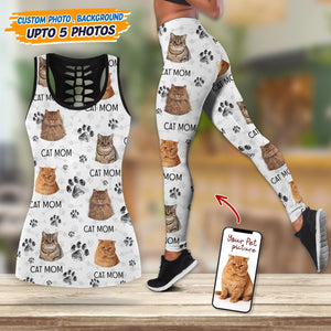 GeckoCustom Custom Photo Cat Dad Mom Black Paw Legging Set N304 889167