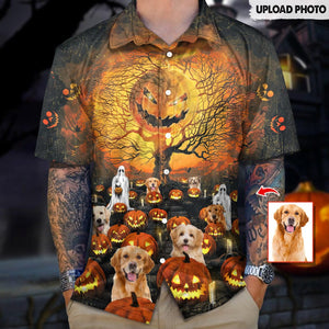 GeckoCustom Custom Photo Cat Dog Halloween Hawaiian Shirt N304 HN590