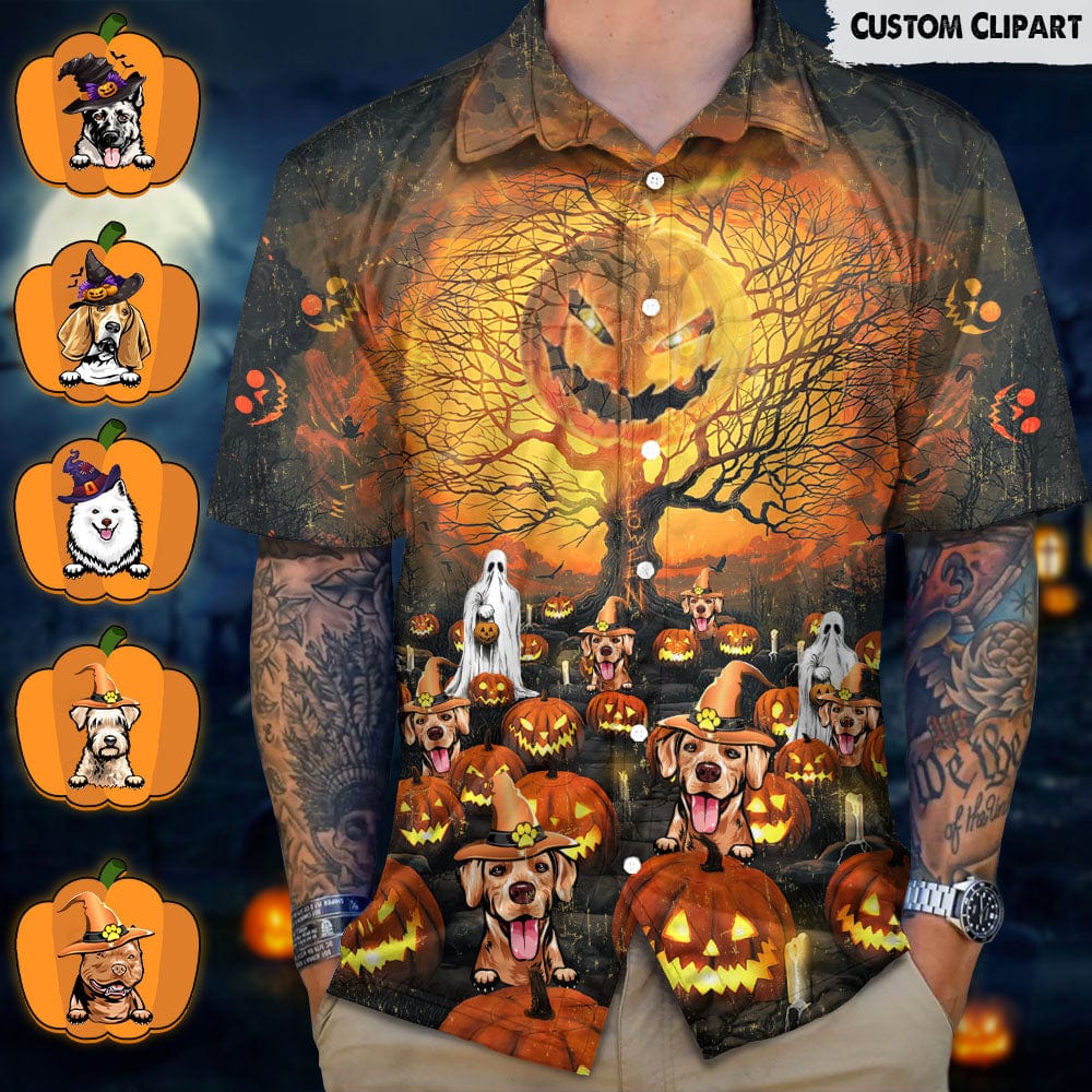 GeckoCustom Custom Photo Cat Dog Halloween Hawaiian Shirt N304 HN590