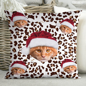 GeckoCustom Custom Photo Cat Leopard Pattern For Cat Lover Pillow N304 HN590