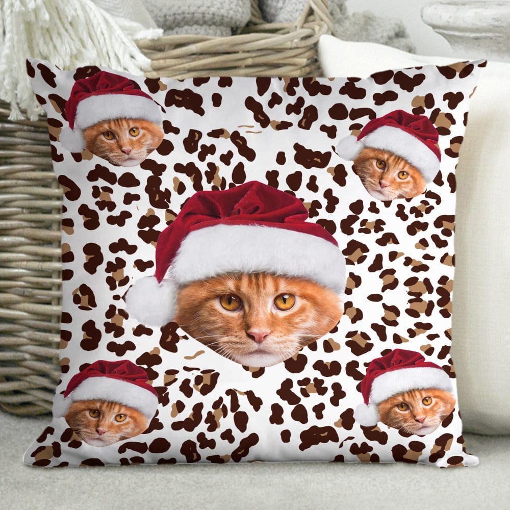 GeckoCustom Custom Photo Cat Leopard Pattern For Cat Lover Pillow N304 HN590