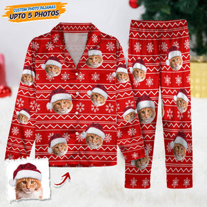 GeckoCustom Custom Photo Christmas Cat Pajamas N304 HN590