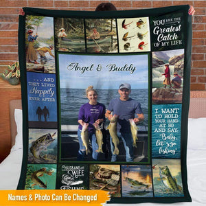 GeckoCustom Custom Photo Couple Fishing Blanket HN590