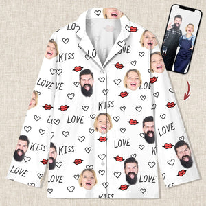 GeckoCustom Custom Photo Couple For Valentine Pajamas K228 HN590