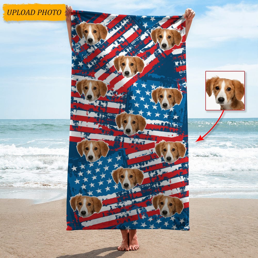 GeckoCustom Custom Photo Dog Beach Towel K228 HN590