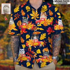 GeckoCustom Custom Photo Dog Cat Clipart Autumn Hawaiian Shirt N304 HN590