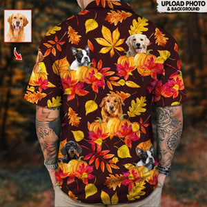 GeckoCustom Custom Photo Dog Cat Clipart Autumn Hawaiian Shirt N304 HN590