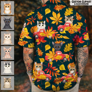 GeckoCustom Custom Photo Dog Cat Clipart Autumn Hawaiian Shirt N304 HN590