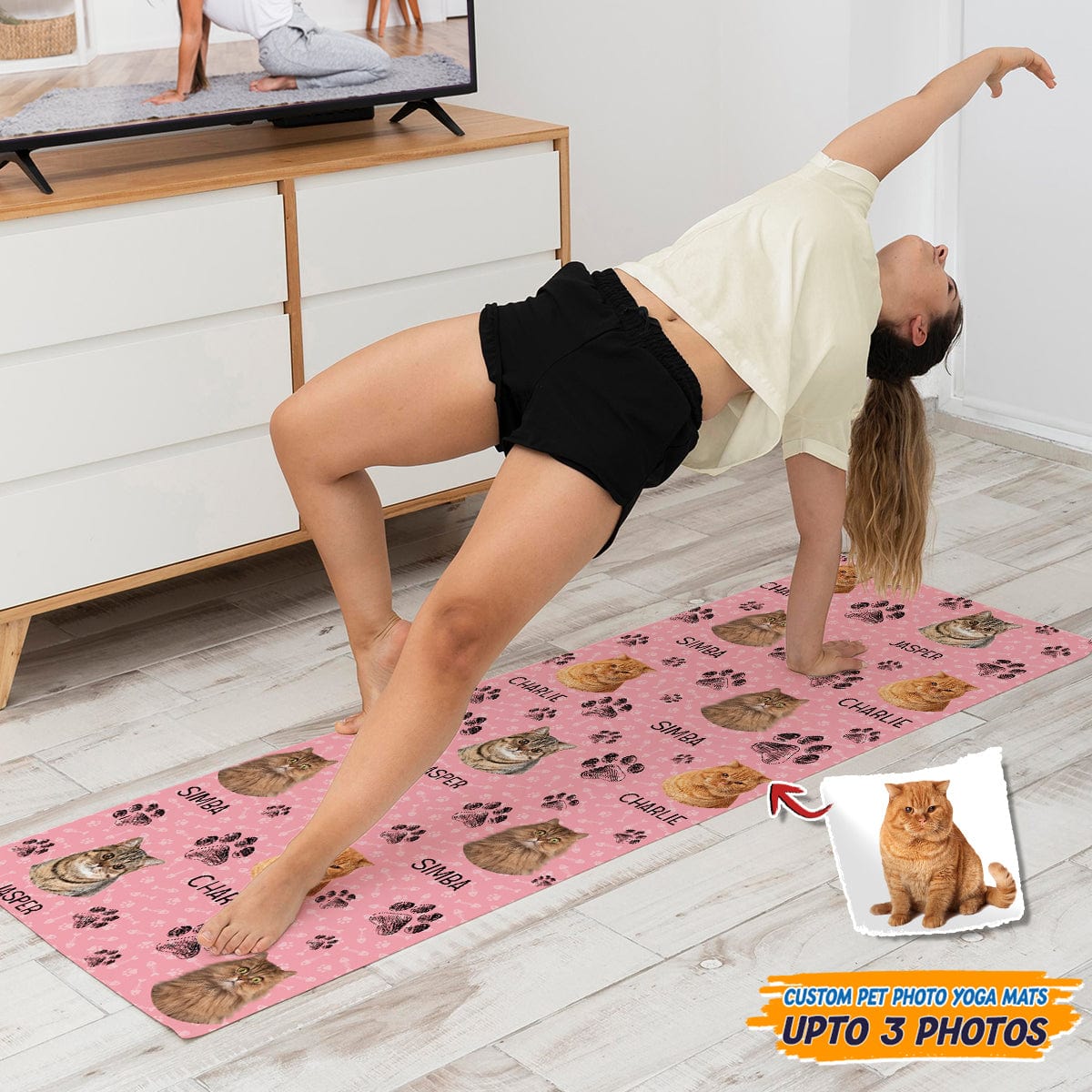 GeckoCustom Custom Photo Dog Cat For Pet Lover Yoga Mats T286 HN590