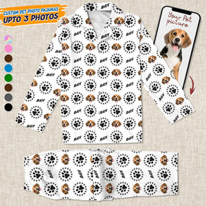 GeckoCustom Custom Photo Dog Cat Paw Pajamas K228 HN590 Combo Shirt And Pants / XS